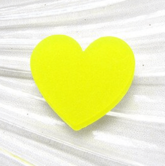 Yellow 25mm Frosted Matte Acrylic Heart, Glue on, Resin Gems (Sold in Pair)