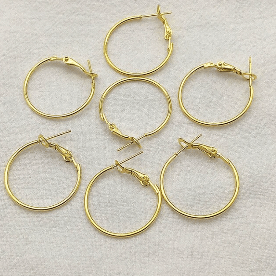 Sundaylace Creations & Bling Basics 25mm GOLD Rounded Teardrop Hoops with two holes, Earring Findings  *10 pieces*