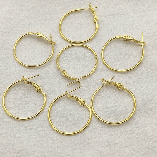 Sundaylace Creations & Bling Basics 25mm GOLD Rounded Teardrop Hoops with two holes, Earring Findings  *10 pieces*