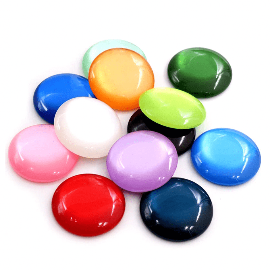 Sundaylace Creations & Bling Resin Gems 25mm Jelly Luminous Acrylic Round, Glue on, Resin Gems