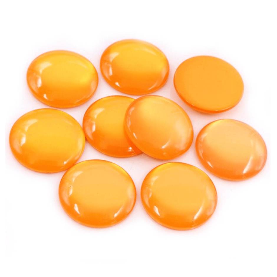 Sundaylace Creations & Bling Resin Gems Orange 25mm Jelly Luminous Acrylic Round, Glue on, Resin Gems