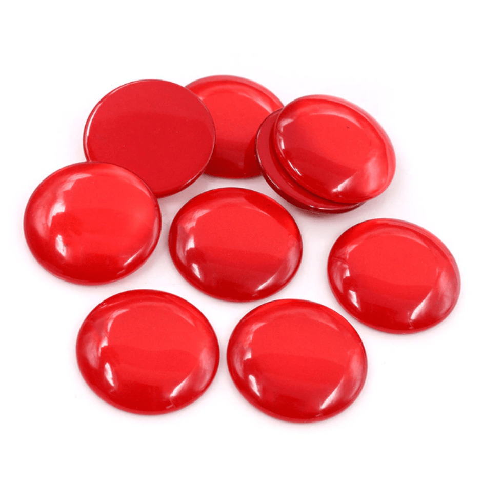 Sundaylace Creations & Bling Resin Gems Red 25mm Jelly Luminous Acrylic Round, Glue on, Resin Gems