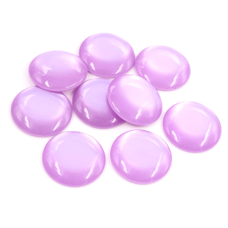 Sundaylace Creations & Bling Resin Gems Purple 25mm Jelly Luminous Acrylic Round, Glue on, Resin Gems