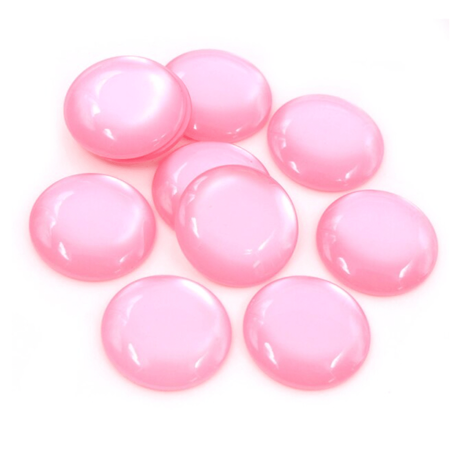 Sundaylace Creations & Bling Resin Gems Pink 25mm Jelly Luminous Acrylic Round, Glue on, Resin Gems