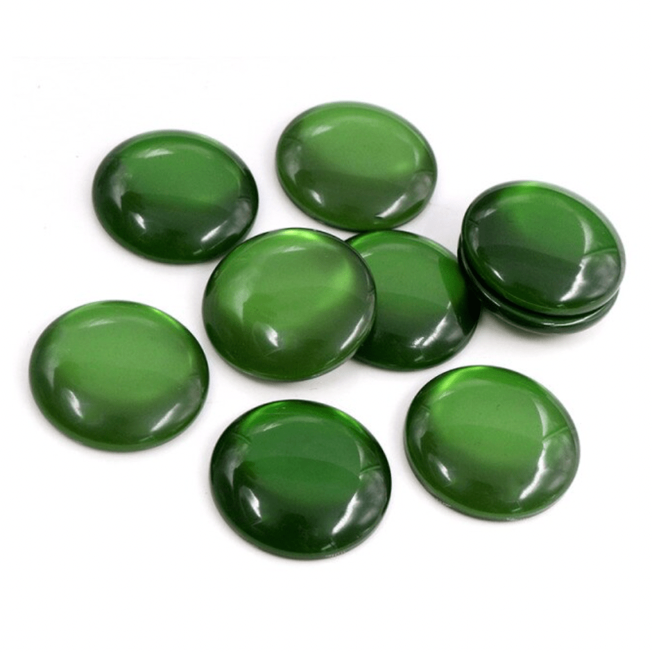 Sundaylace Creations & Bling Resin Gems Olive Green 25mm Jelly Luminous Acrylic Round, Glue on, Resin Gems