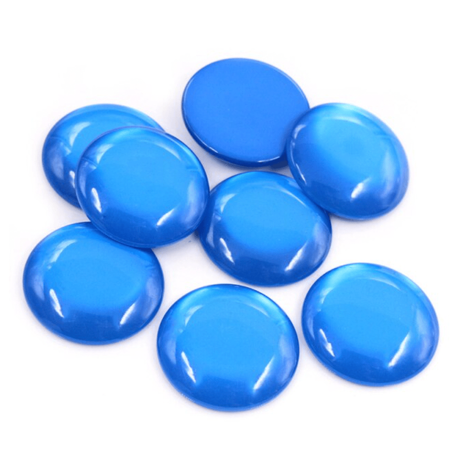 Sundaylace Creations & Bling Resin Gems Medium Blue 25mm Jelly Luminous Acrylic Round, Glue on, Resin Gems