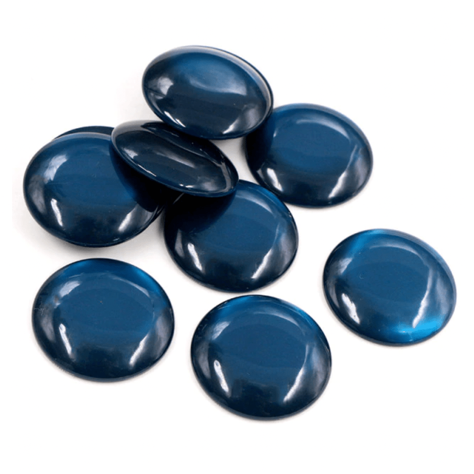 Sundaylace Creations & Bling Resin Gems Royal Blue 25mm Jelly Luminous Acrylic Round, Glue on, Resin Gems