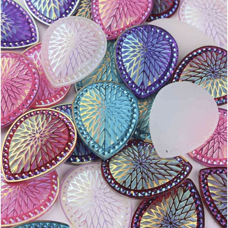 Sundaylace Creations & Bling Resin Gems Black Starblanket 29*39 Starblanket Pattern, Large Teardrop Resin Gem, Sew On