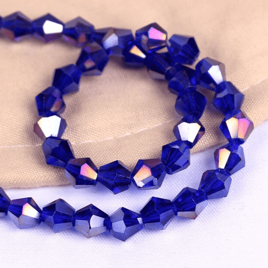 Sundaylace Creations & Bling Bicone Beads 2mm Cobalt Blue Half Plated AB Grade AAA,  Bicone Beads *180 pcs