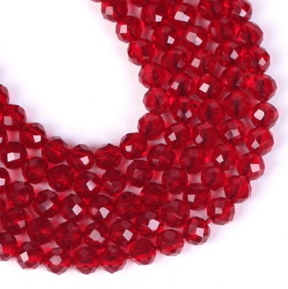 Sundaylace Creations & Bling Rondelle Beads 2mm Dark Red Transparent Glass Rondelle Beads
