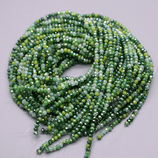 Sundaylace Creations & Bling Rondelle Beads 2mm Forest Green Mixed Faceted Rondelle Beads 160 pcs