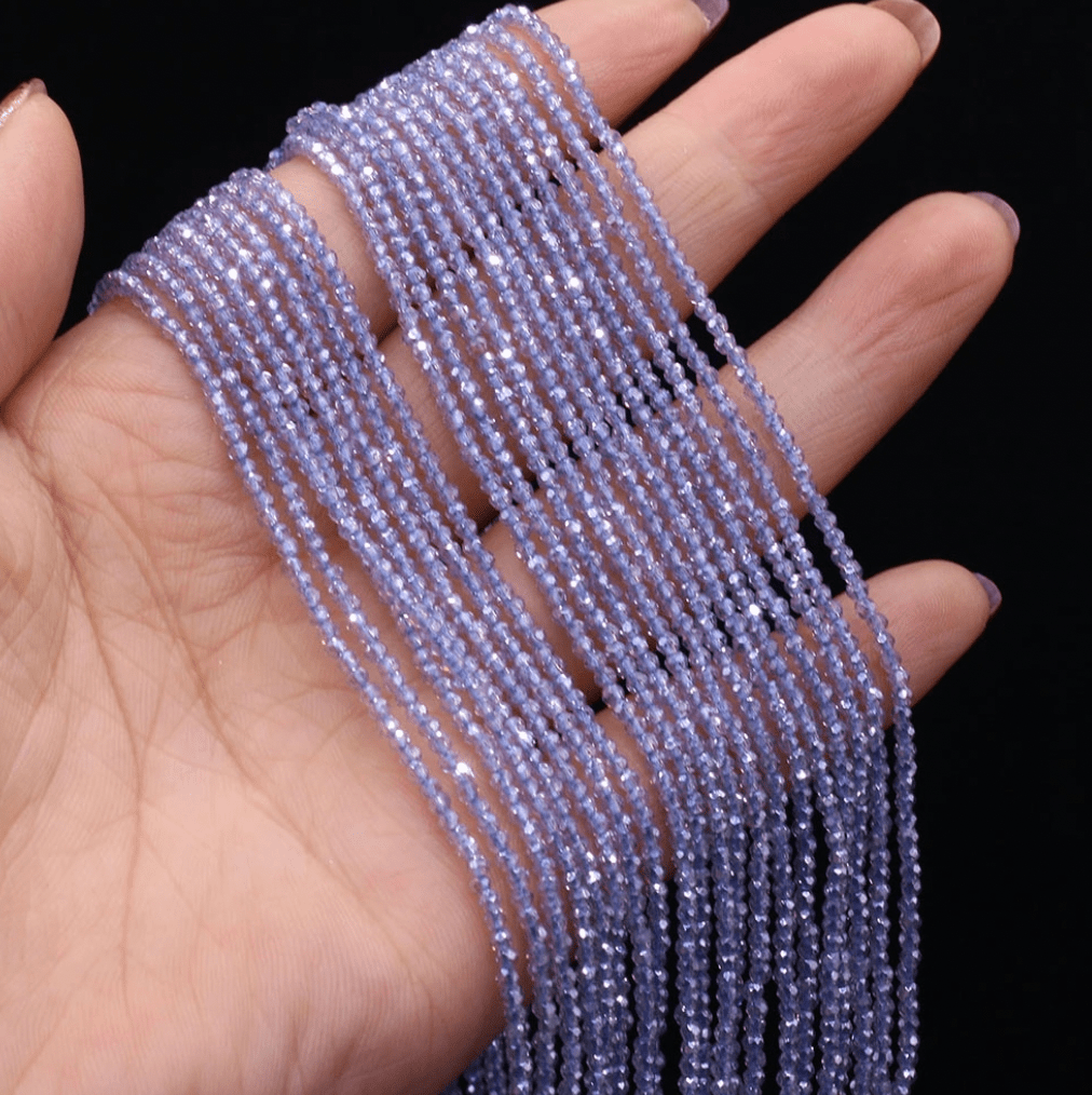 Sundaylace Creations & Bling Rondelle Beads 2mm Lavender Light purple AB Luster "Spinel" Fine Semi Precious Stone, Rondelle Beads