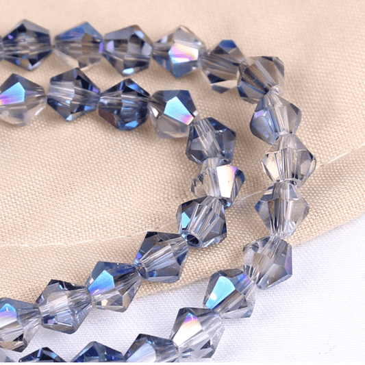 Sundaylace Creations & Bling Bicone Beads 2mm Light Blue/Grey Half Plated AB Grade AAA,  Bicone Beads *180 pcs