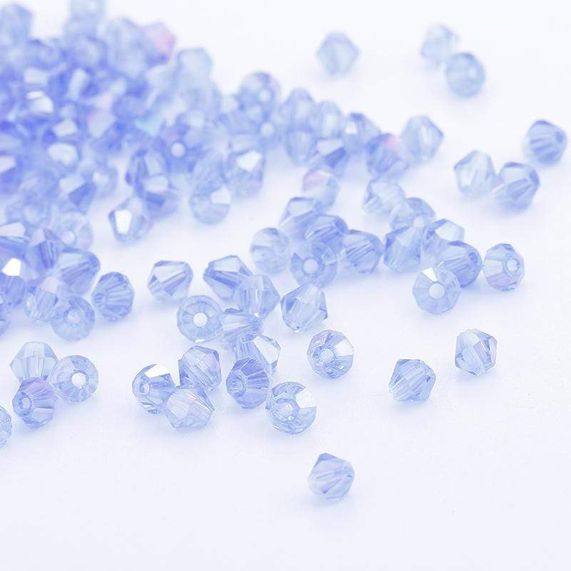 Sundaylace Creations & Bling Light Sapphire Blue AB colour, Grade AAA Bicone Beads 3mm & 2mm