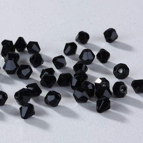 Sundaylace Creations & Bling Bicone Beads 2mm Black Bicone (180pcs) 2mm Opaque Black colour, Grade AAA Bicone Beads