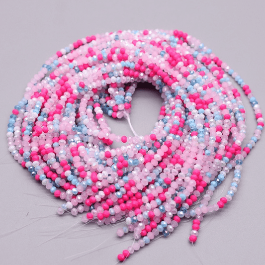 Sundaylace Creations & Bling Rondelle Beads 2mm Pinks & Blue Mixed Faceted Rondelle Beads 160 pcs