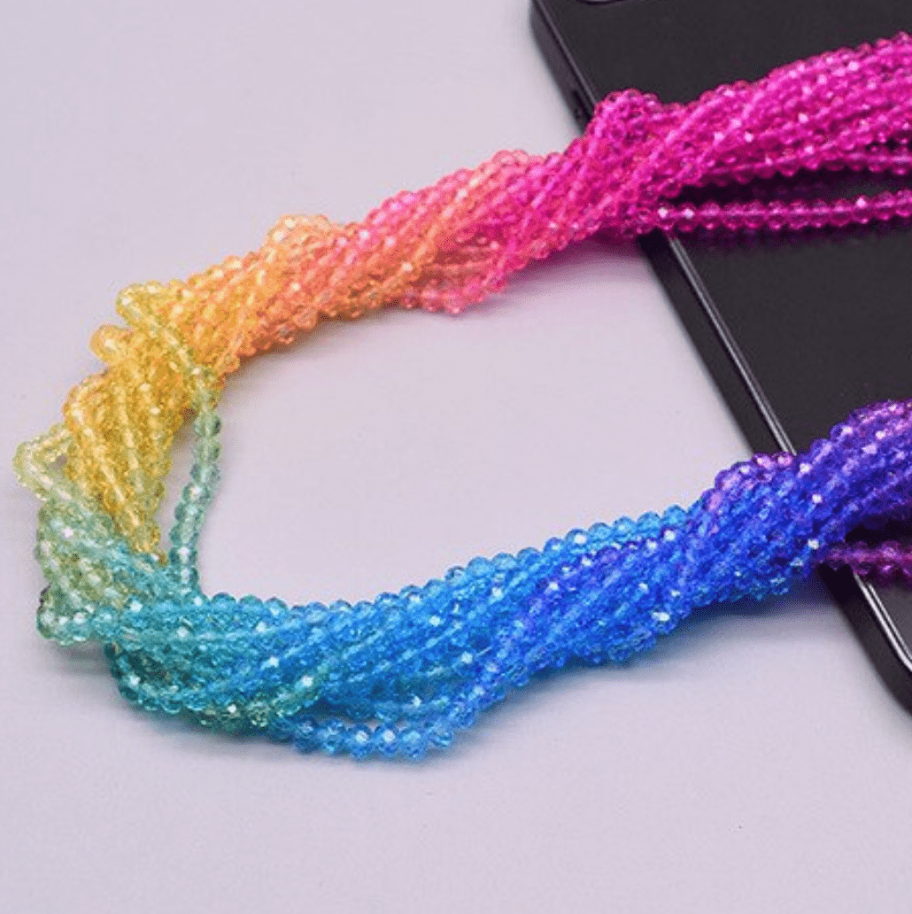 Sundaylace Creations & Bling Rondelle Beads 2mm Rainbow Dyed Crystal Ombre Faceted Rondelle Beads 170 pcs