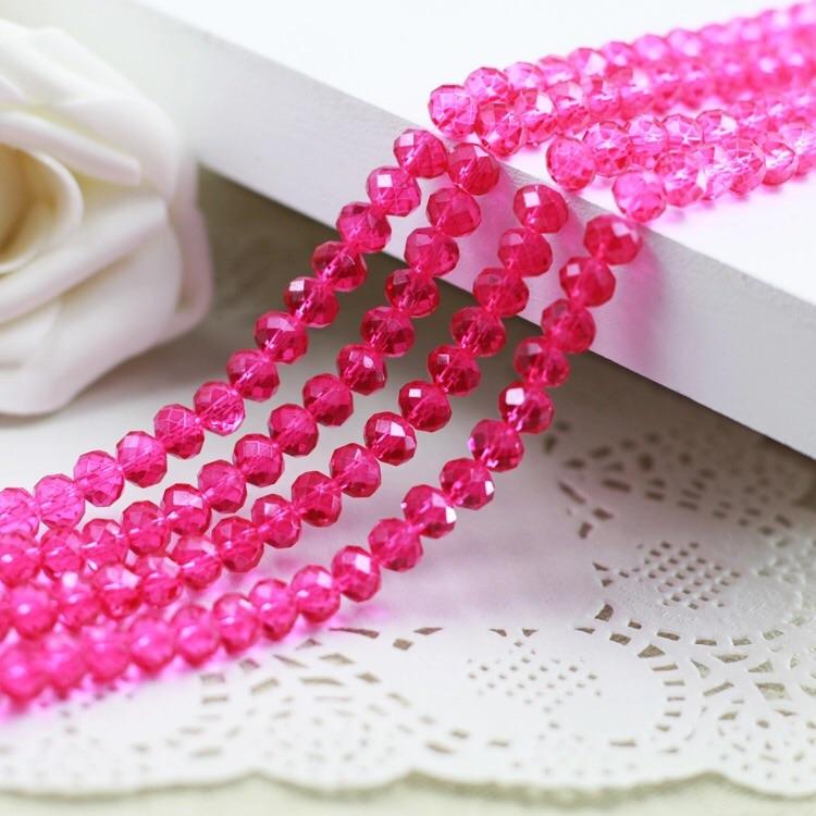 Sundaylace Creations & Bling Rondelle Beads 2mm Rose Dyed Crystal Glass Rondelle Bead