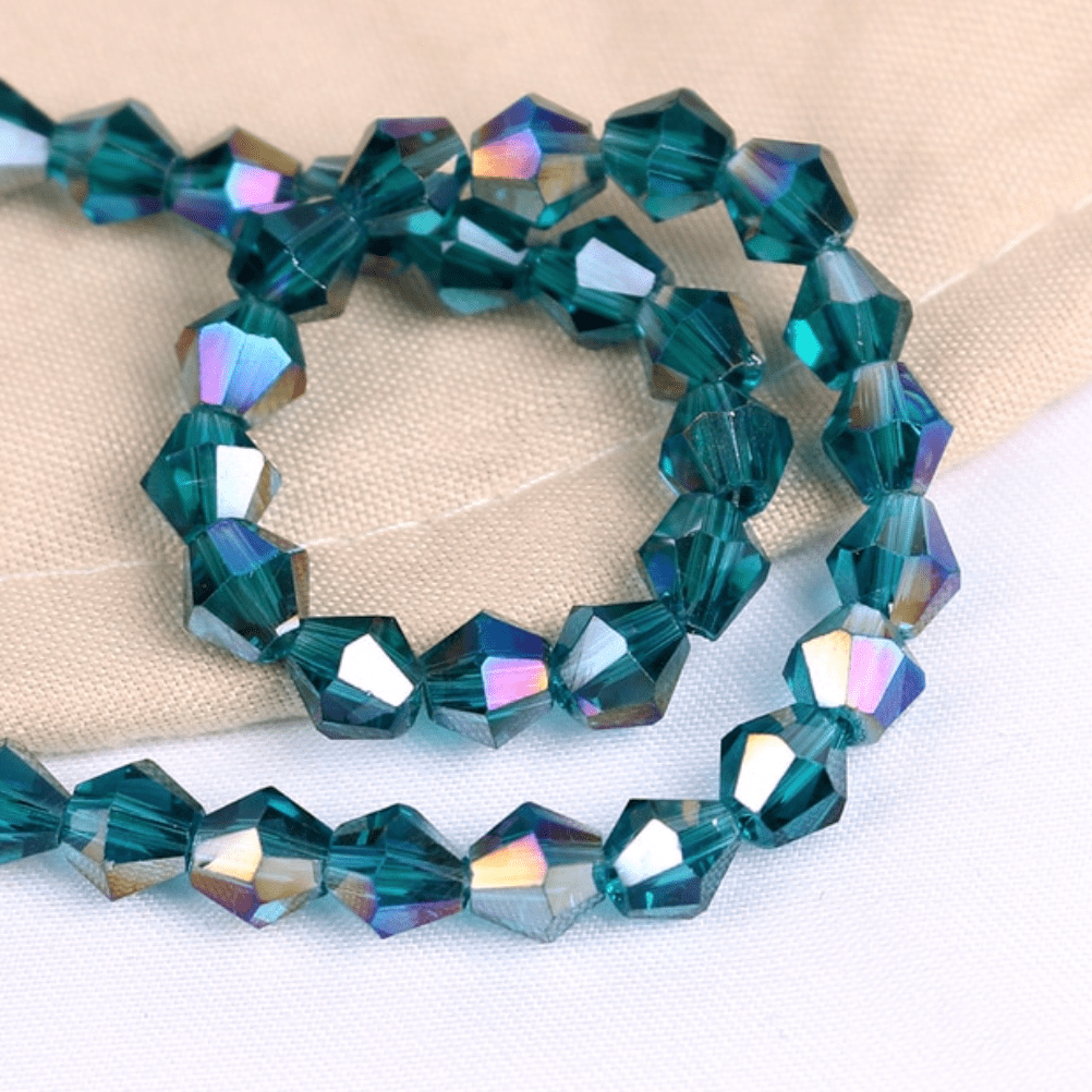 Sundaylace Creations & Bling Bicone Beads 2mm Teal Green Half Plated AB Grade AAA,  Bicone Beads *180 pcs