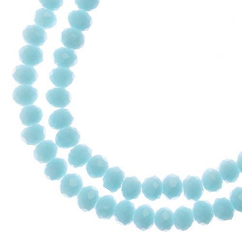 Sundaylace Creations & Bling Rondelle Beads 3*4mm Crystal Lane Rondelle, Opaque Light Blue