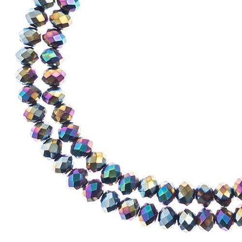 Crystal Lane Rondelle Rondelle Beads 3*4mm Crystal Lane Rondelle, Opaque Multi-Colour Iris *Rainbow metallic*
