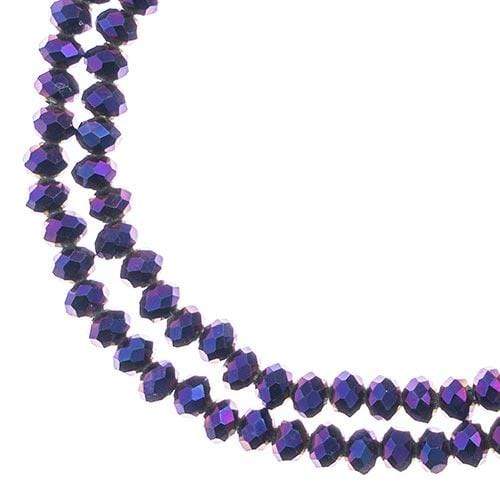 Sundaylace Creations & Bling Rondelle Beads 3*4mm Opaque Purple Iris, Crystal Lane Rondelle