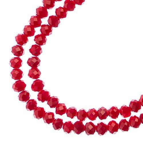 Sundaylace Creations & Bling Rondelle Beads 3*4mm Crystal Lane Rondelle, Opaque Red