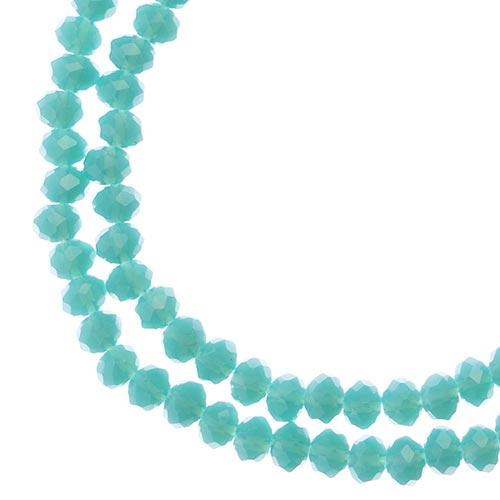 Sundaylace Creations & Bling Rondelle Beads 3*4mm Crystal Lane Rondelle, Opaque Turquoise Blue