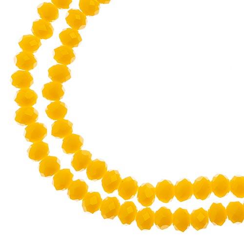 Sundaylace Creations & Bling Rondelle Beads 3*4mm Crystal Lane Rondelle, Opaque Yellow