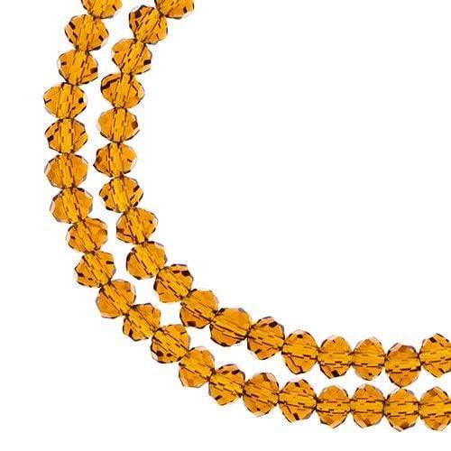 Sundaylace Creations & Bling Rondelle Beads 3*4mm Crystal Lane Rondelle, Transparent Amber