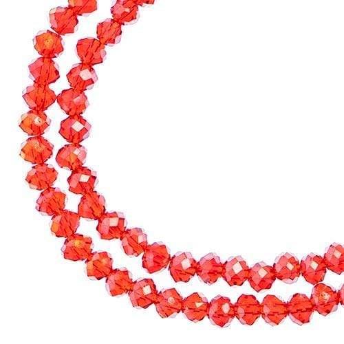 Sundaylace Creations & Bling Rondelle Beads 3*4mm Crystal Lane Rondelle, Transparent Red AB
