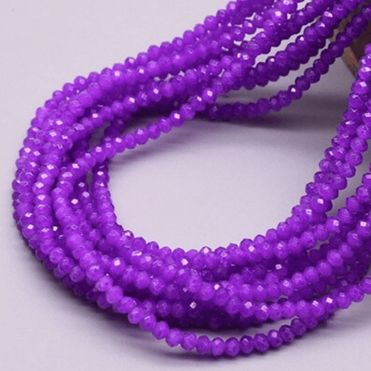 Sundaylace Creations & Bling Rondelle Beads 2*3mm Opal Purple Opaque Luster Glass Rondelle Beads *Loose ~170 pcs*