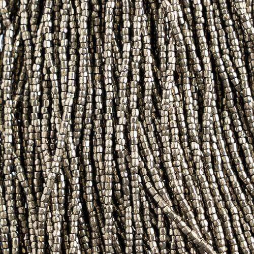 Preciosa Ornela 3-cut Beads 3 Cut 10/0 Beads, Metallic Steel Terra, Dark Grey Metallic *Hank*