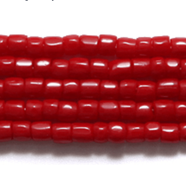 3 Cut 9/0 Beads Bright Medium Red Opaque *HANK* 3-cut Beads