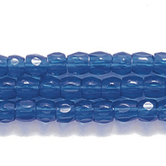 3 Cut 9/0 Beads Cobalt Blue Transparent *Hank 3-cut Beads