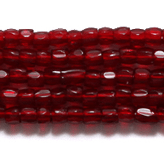 Sundaylace Creations & Bling 3-cut Beads 3 Cut 9/0 Beads Garnet Transparent *Rare - Sold in HANK