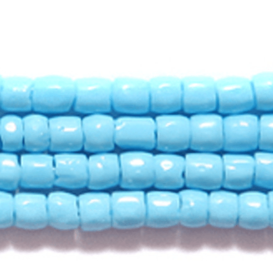 3 Cut 9/0 Beads Light Turquoise Blue Opaque *Hank 3-cut Beads