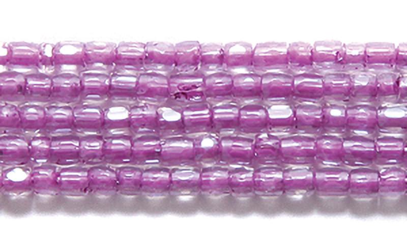 Preciosa Ornela 3-cut Beads 3 Cut 9/0 Beads Lilac Crystal Colour lined LUSTER *Limited time Hank