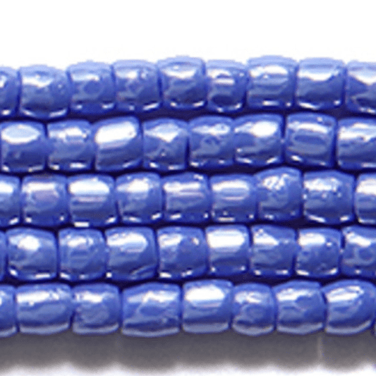3 Cut 9/0 Beads Medium Blue Luster Opaque *Hank 3-cut Beads