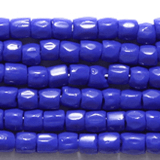 3 Cut 9/0 Beads Medium Blue Opaque *Hank 3-cut Beads