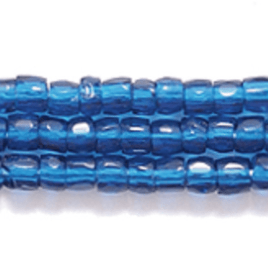 3 Cut 9/0 Beads Montana Blue Transparent *Hank 3-cut Beads