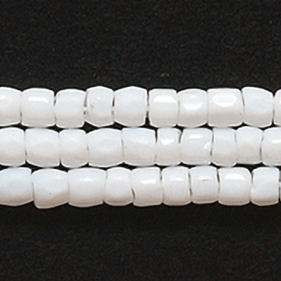 3 Cut 9/0 Beads Opaque Chalk White,  *Hank 3-cut Beads