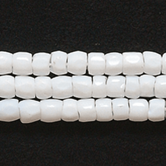 3 Cut 9/0 Beads Opaque Chalk White,  *Hank 3-cut Beads