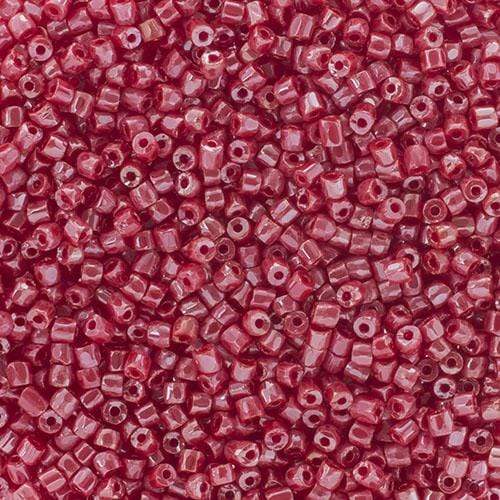 Sundaylace Creations & Bling 3-cut Beads 3 Cut 9/0 Beads Opaque Light Red Luster Loose, 22g