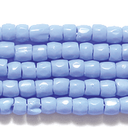3 Cut 9/0 Beads Opaque Powder Blue HANK 3-cut Beads