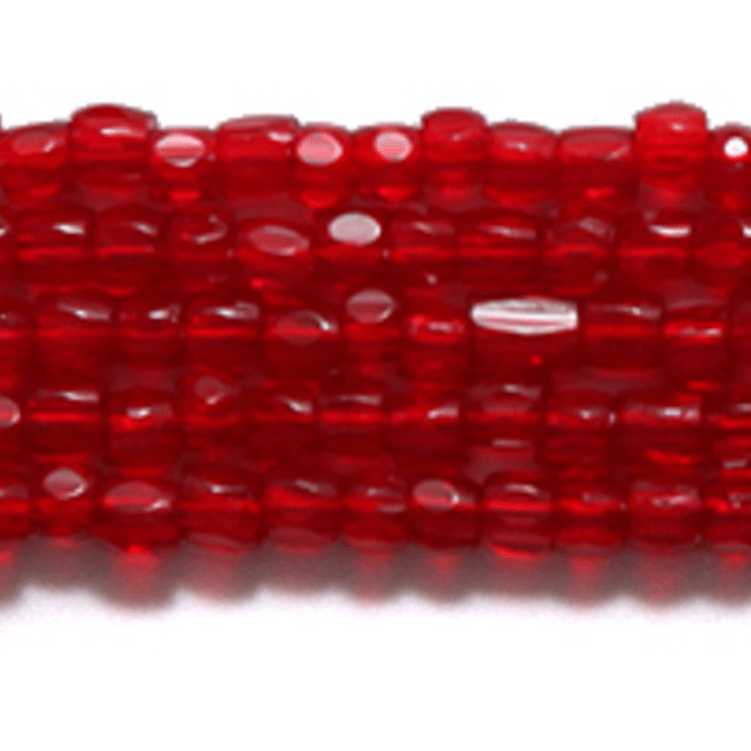 Sundaylace Creations & Bling 3-cut Beads 3 Cut 9/0 Beads Ruby Red Transparent *Rare - Sold in HANK