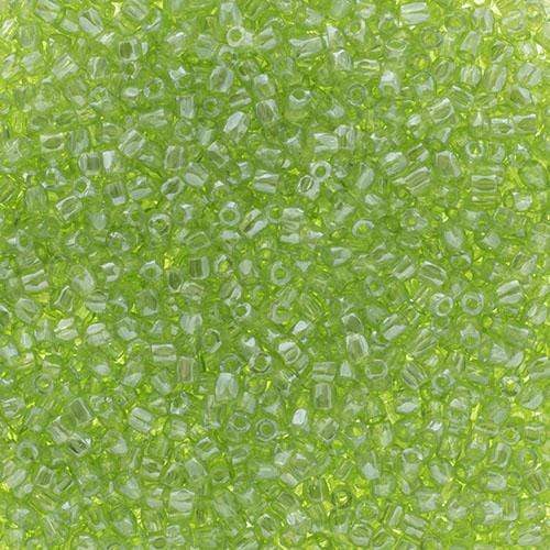 Preciosa Ornela 3-cut Beads 3 Cut 9/0 Beads Transparent Light Green Luster Loose