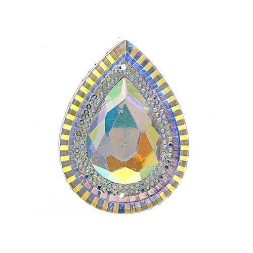 Sundaylace Creations & Bling Resin Gems 30*40mm Crystal AB Piikki Stones Large Teardrop, Resin Gem, Sew-On