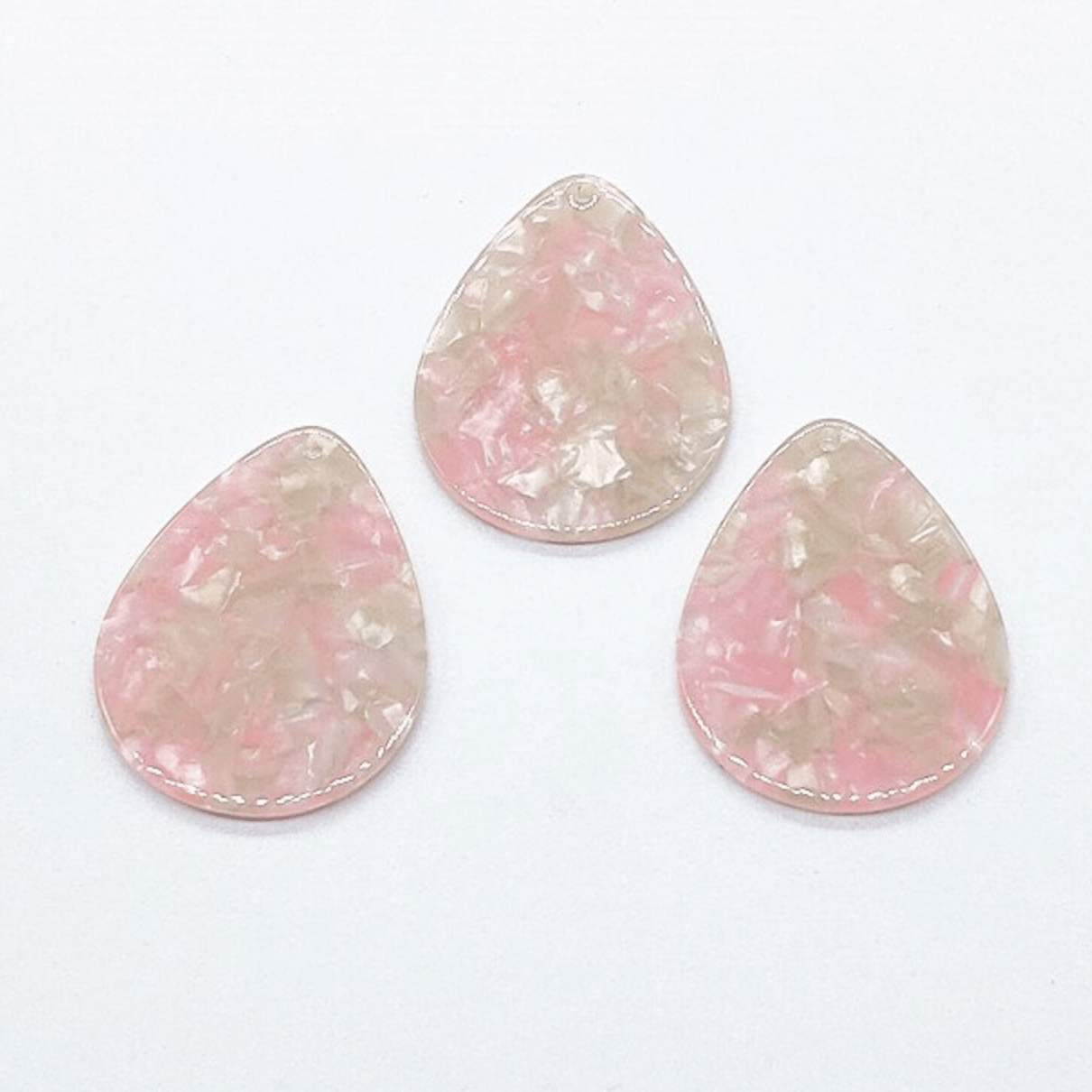 Sundaylace Creations & Bling Resin Gems 32*40mm Light Pink-Ivory Shell Marble Rounded Teardrop, Sew on, Large Resin Gem