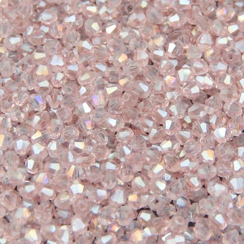 Sundaylace Creations & Bling Bicone Beads 3mm 3mm & 2mm Light Pink AB  colour, Grade AAA Bicone Beads